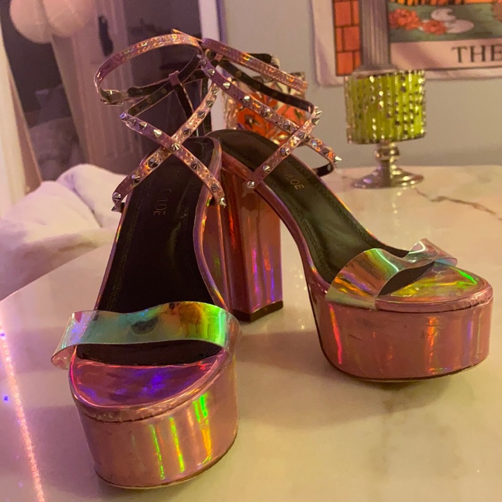 Chrome pink High heels